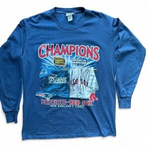 2004 New England Patriots Super Bowl Boston Red Sox World Series Lee T-shirt L